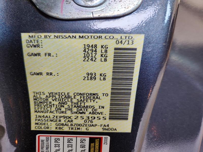 Продаж на аукціоні авто 2013 Nissan Altima, vin: 1N4AL2EP9DC253955, номер лоту: 63521866
