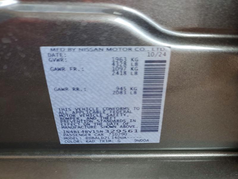 Продаж на аукціоні авто 2025 Nissan Altima, vin: 1N4BL4BV1SN329561, номер лоту: 64097856