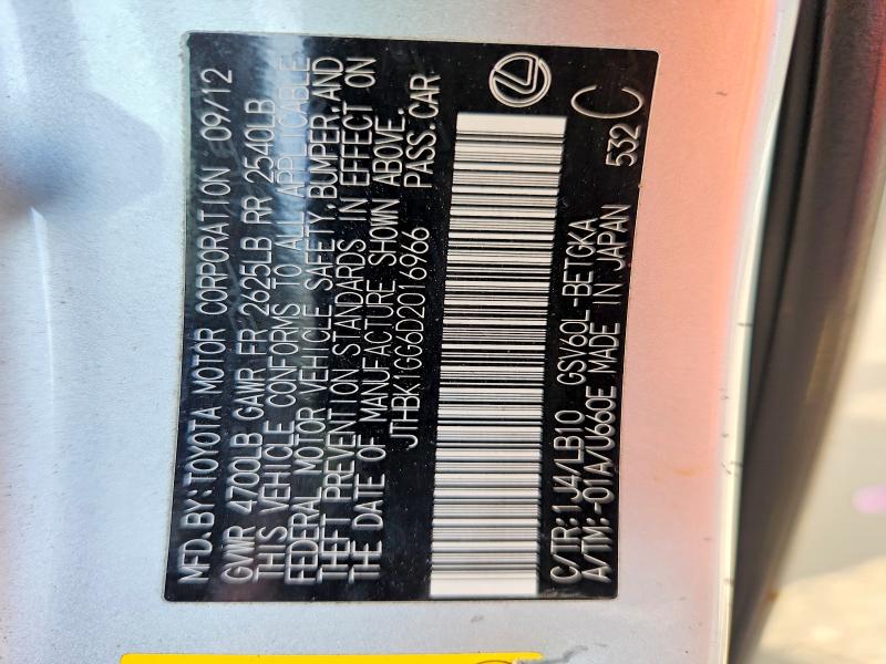 Aukcja sprzedaży 2013 Lexus Es, vin: JTHBK1GG6D2016966, numer aukcji: 65283056