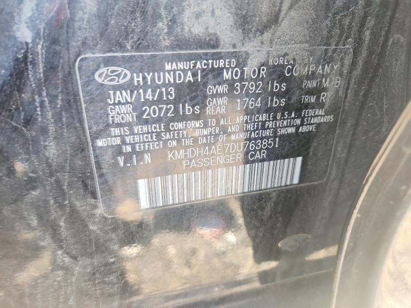 66055856 :رقم المزاد ، KMHDH4AE7DU763851 vin ، 2013 Hyundai Elantra مزاد بيع