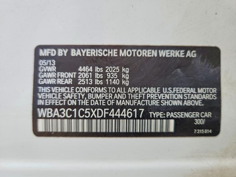 66318146 :رقم المزاد ، WBA3C1C5XDF444617 vin ، 2013 Bmw 328 مزاد بيع