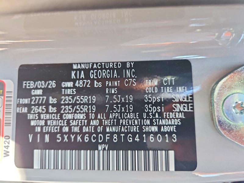 Aukcja sprzedaży 2026 Kia Sportage, vin: 5XYK6CDF8TG416013, numer aukcji: 66279716