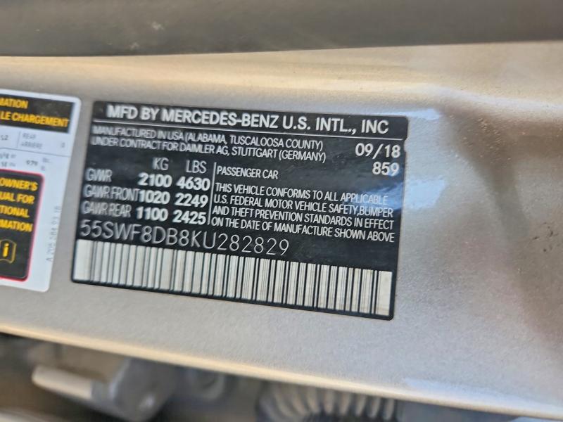 Продаж на аукціоні авто 2019 Mercedes-benz C, vin: 55SWF8DB8KU282829, номер лоту: 64323866