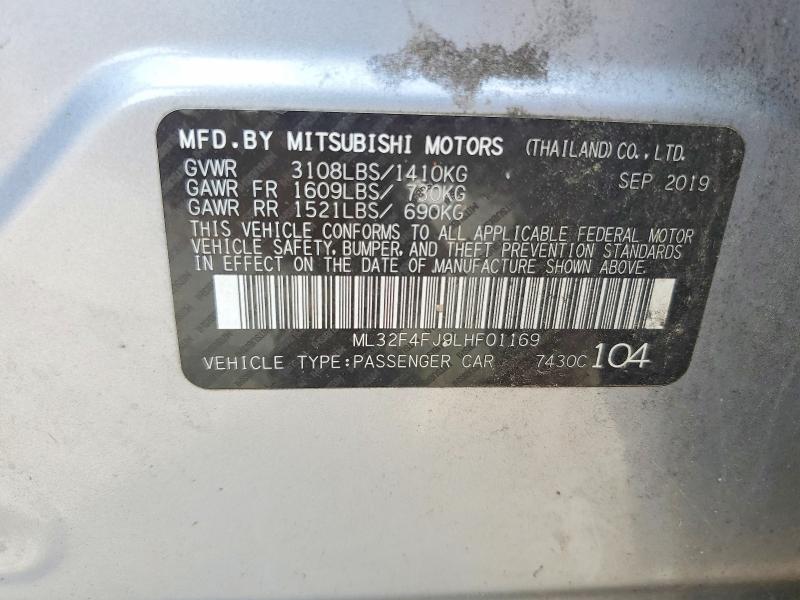Auction sale of the 2020 Mitsubishi Mirage, vin: ML32F4FJ9LHF01169, lot number: 64738846