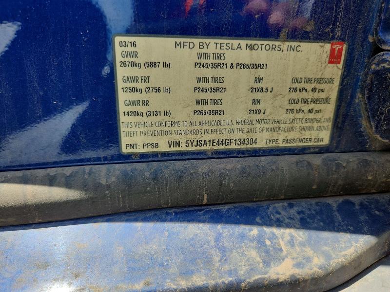 Aukcja sprzedaży 2016 Tesla Model S, vin: 5YJSA1E44GF134304, numer aukcji: 65037246