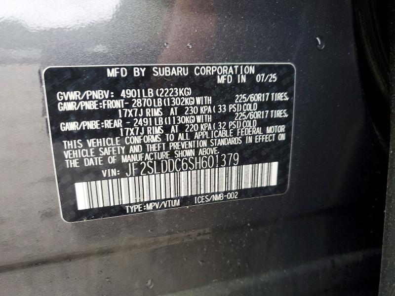 Aukcja sprzedaży 2025 Subaru Forester, vin: JF2SLDDC6SH601379, numer aukcji: 62758206