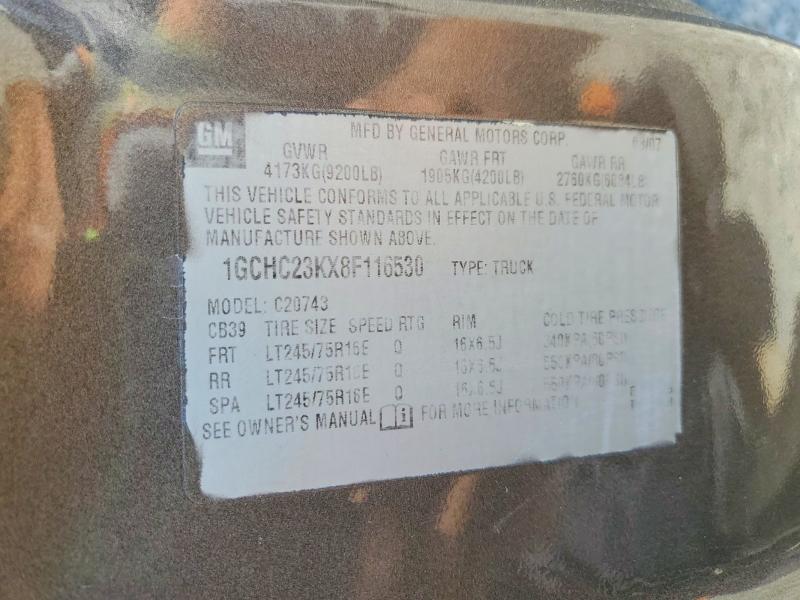 Продаж на аукціоні авто 2008 Chevrolet Silverado, vin: 1GCHC23KX8F116530, номер лоту: 63224716