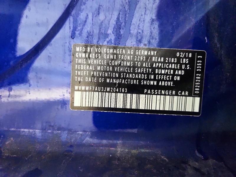 Aukcja sprzedaży 2018 Volkswagen Golf R, vin: WVWWF7AU3JW204163, numer aukcji: 63136696