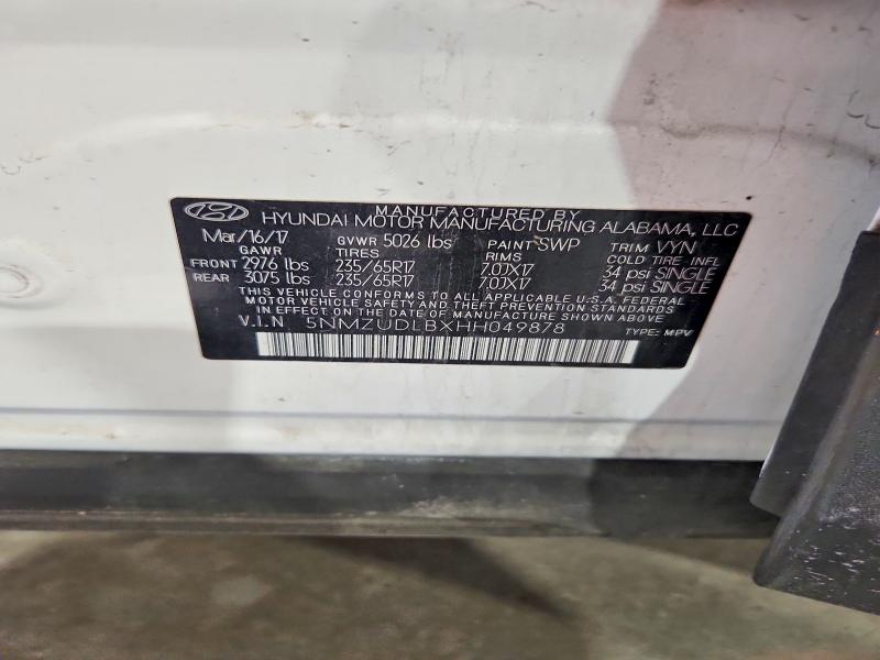2017 Hyundai Santa Fe Sport მანქანა იყიდება აუქციონზე, vin: 5NMZUDLBXHH049878, აუქციონის ნომერი: 63659126