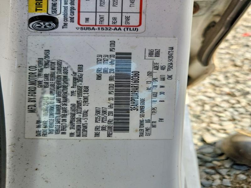 Продажа на аукционе авто 2010 Ford Fusion, vin: 3FAHP0JA9AR160360, номер лота: 63865546