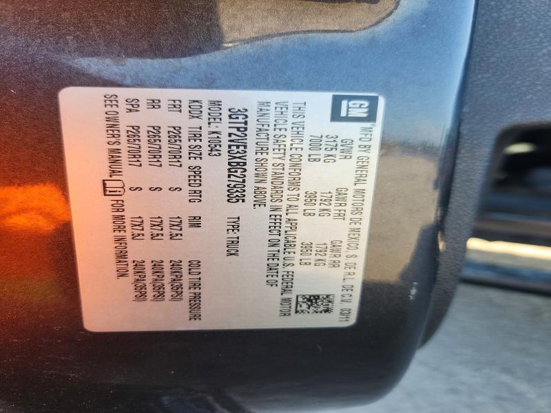 65804466 :رقم المزاد ، 3GTP2VE3XBG279335 vin ، 2011 Gmc Sierra مزاد بيع