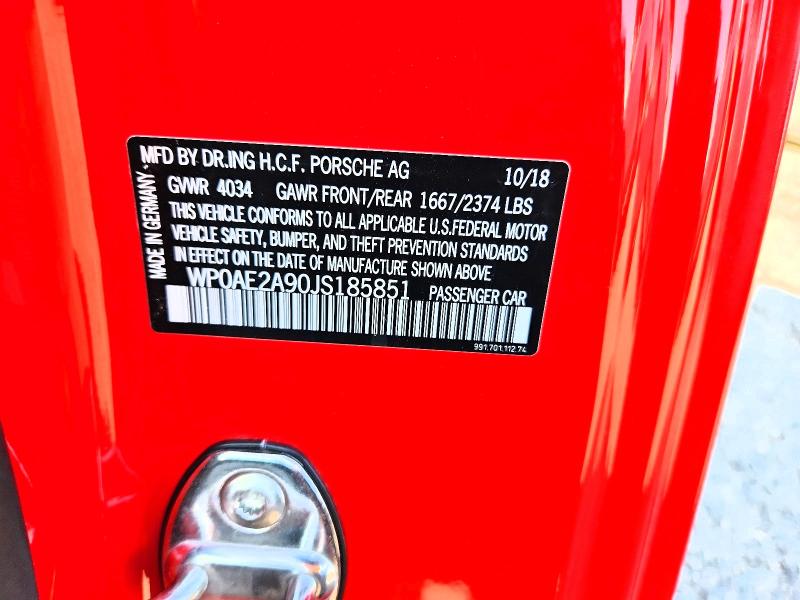 Продаж на аукціоні авто 2018 Porsche 911, vin: WP0AE2A90JS185851, номер лоту: 65801506