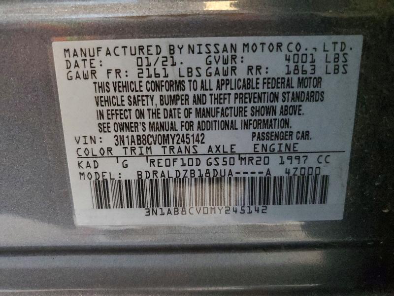 Aukcja sprzedaży 2021 Nissan Sentra, vin: 3N1AB8CV0MY245142, numer aukcji: 64603636