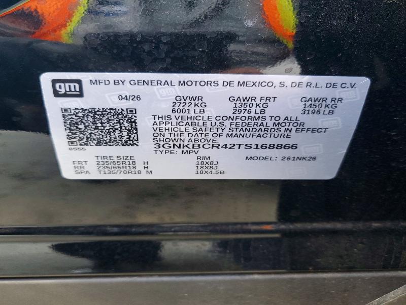 Aukcja sprzedaży 2026 Chevrolet Blazer, vin: 3GNKBCR42TS168866, numer aukcji: 64965626