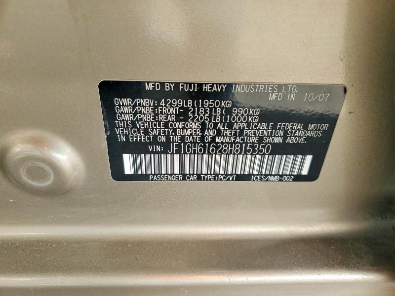 66137026 :رقم المزاد ، JF1GH61628H815350 vin ، 2008 Subaru Impreza مزاد بيع