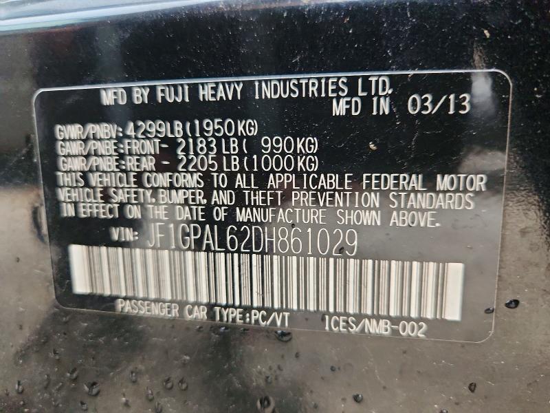 Продаж на аукціоні авто 2013 Subaru Impreza, vin: JF1GPAL62DH861029, номер лоту: 64134206