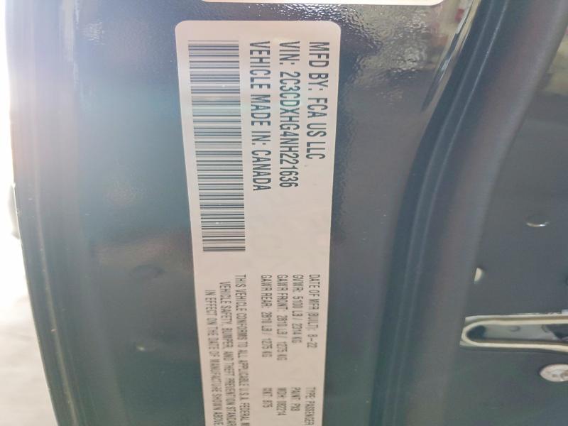 66567956 :رقم المزاد ، 2C3CDXHG4NH221636 vin ، 2022 Dodge Charger مزاد بيع
