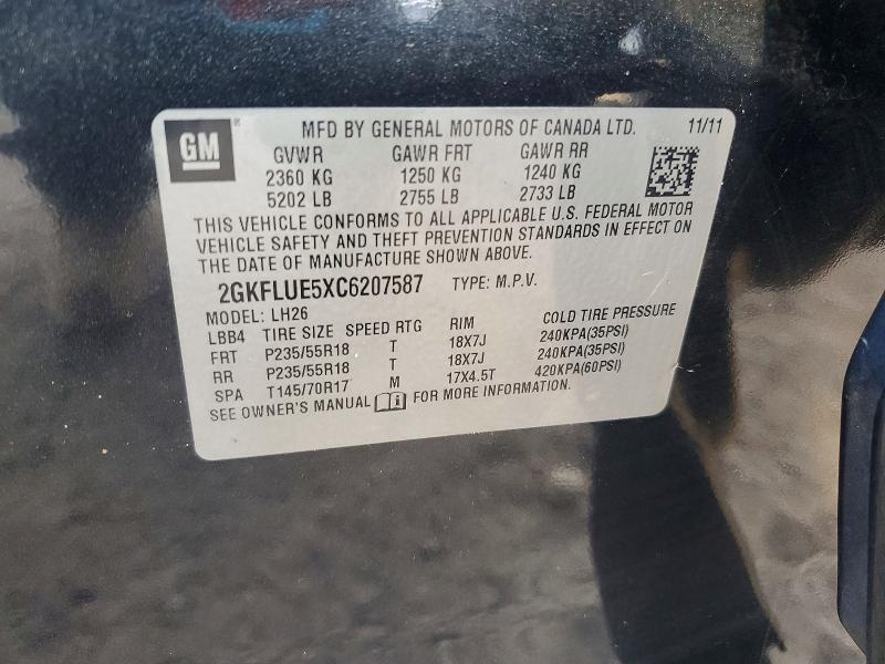 Aukcja sprzedaży 2012 Gmc Terrain, vin: 2GKFLUE5XC6207587, numer aukcji: 64792706