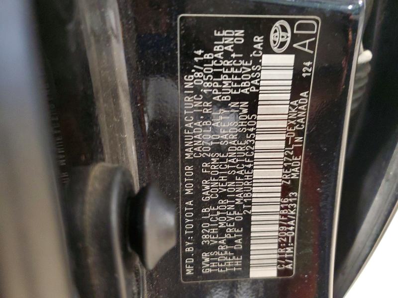 66765726 :رقم المزاد ، 2T1BURHE4FC235405 vin ، 2015 Toyota Corolla مزاد بيع