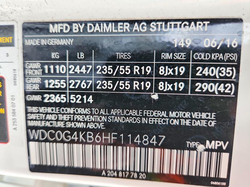 Продажа на аукционе авто 2017 Mercedes-benz Glc, vin: WDC0G4KB6HF114847, номер лота: 64969496