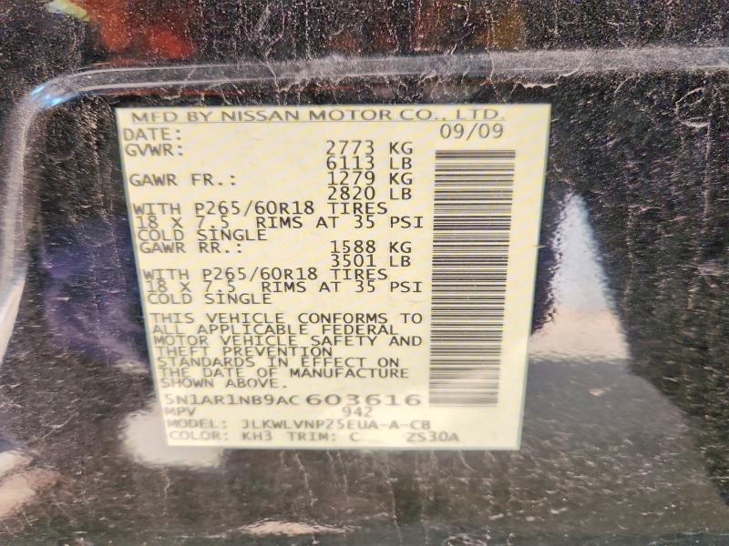 Aukcja sprzedaży 2010 Nissan Pathfinder, vin: 5N1AR1NB9AC603616, numer aukcji: 63830646