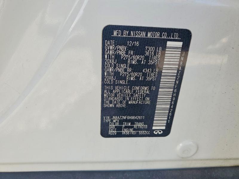 63185226 :رقم المزاد ، JN8AZ2NF6H9642611 vin ، 2017 Infiniti Qx80 مزاد بيع