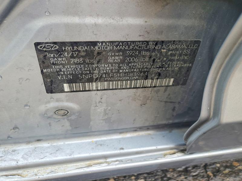 Auction sale of the 2017 Hyundai Elantra, vin: 5NPD74LF5HH183964, lot number: 67176366