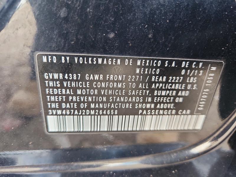 Aukcja sprzedaży 2013 Volkswagen Jetta, vin: 3VW467AJ2DM264658, numer aukcji: 64126886