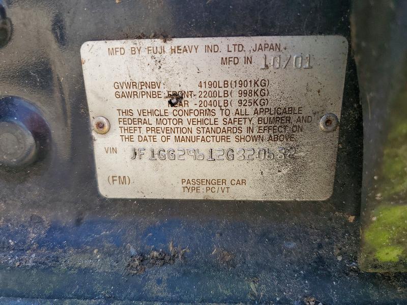 Продаж на аукціоні авто 2002 Subaru Impreza, vin: JF1GG29612G820682, номер лоту: 65536046