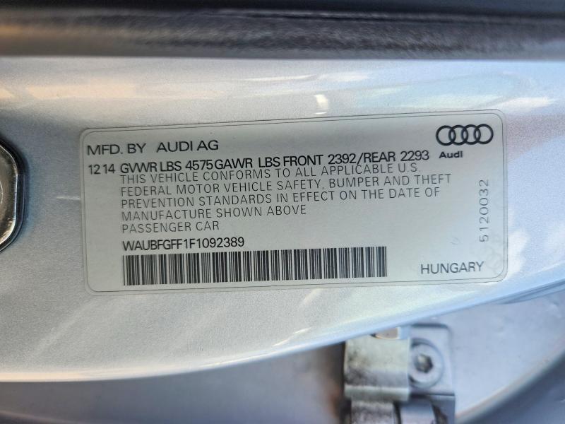 64255926 :رقم المزاد ، WAUBFGFF1F1092389 vin ، 2015 Audi A3 مزاد بيع