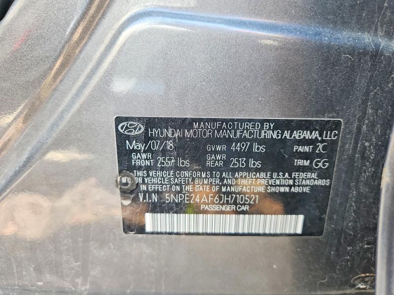 Aukcja sprzedaży 2018 Hyundai Sonata, vin: 5NPE24AF6JH710521, numer aukcji: 65385026
