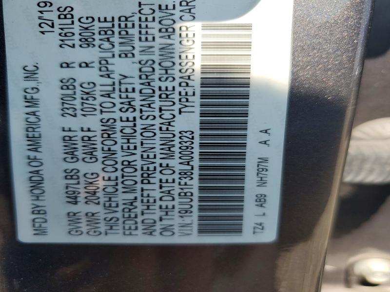 Продаж на аукціоні авто 2020 Acura Tlx, vin: 19UUB1F38LA009323, номер лоту: 62037406
