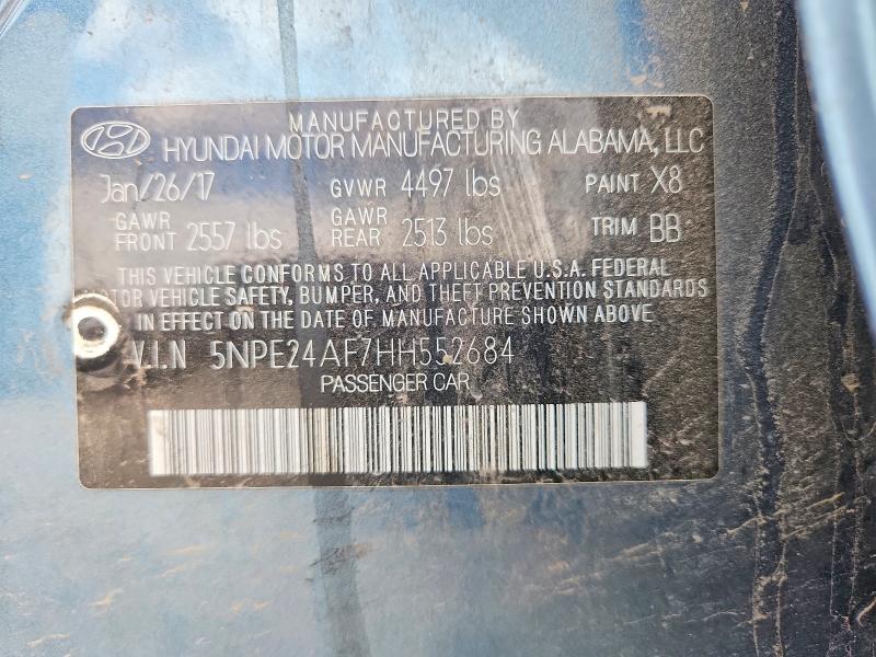 Aukcja sprzedaży 2017 Hyundai Sonata, vin: 5NPE24AF7HH552684, numer aukcji: 66805326