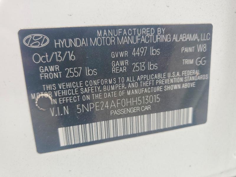 Aukcja sprzedaży 2017 Hyundai Sonata, vin: 5NPE24AF0HH513015, numer aukcji: 66838426