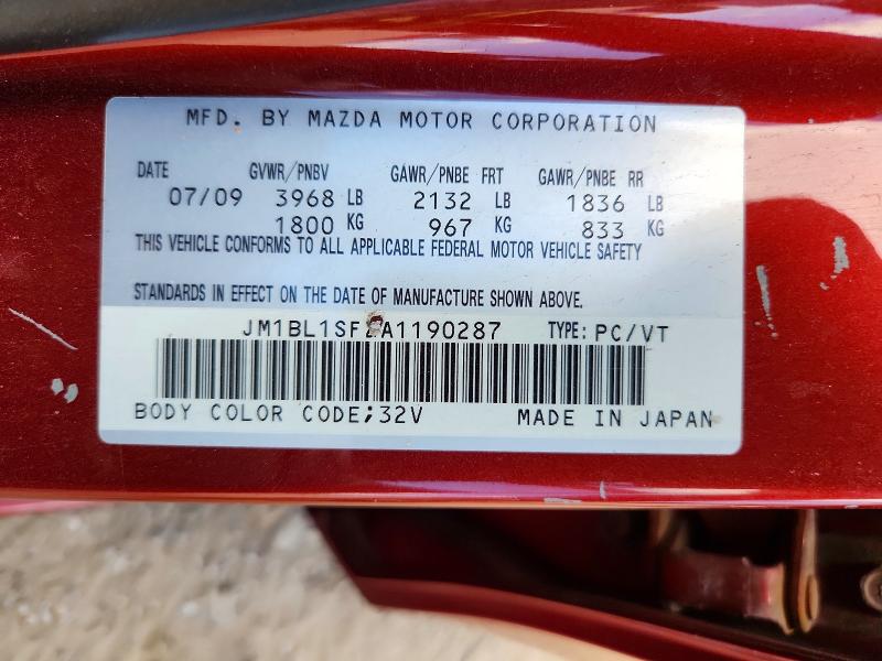 65521856 :رقم المزاد ، JM1BL1SF2A1190287 vin ، 2010 Mazda 3 مزاد بيع