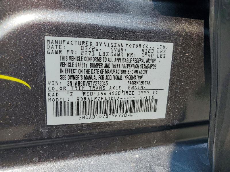 Aukcja sprzedaży 2026 Nissan Sentra, vin: 3N1AB9DV8TY273046, numer aukcji: 64764106