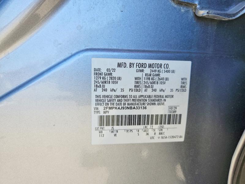 Auction sale of the 2022 Ford Edge, vin: 2FMPK4J93NBA33136, lot number: 66825256