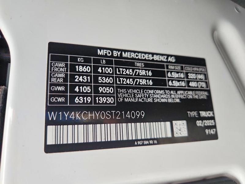 63415836 :رقم المزاد ، W1Y4KCHY0ST214099 vin ، 2025 Mercedes-benz Sprinter مزاد بيع