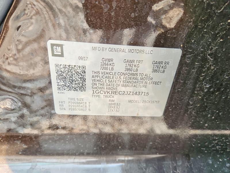 Продажа на аукционе авто 2018 Chevrolet Silverado, vin: 1GCVKREC2JZ143715, номер лота: 63690466