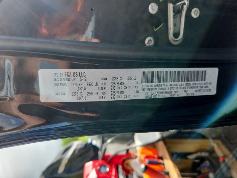 2019 Jeep Cherokee მანქანა იყიდება აუქციონზე, vin: 1C4PJMDXXKD465830, აუქციონის ნომერი: 63924056