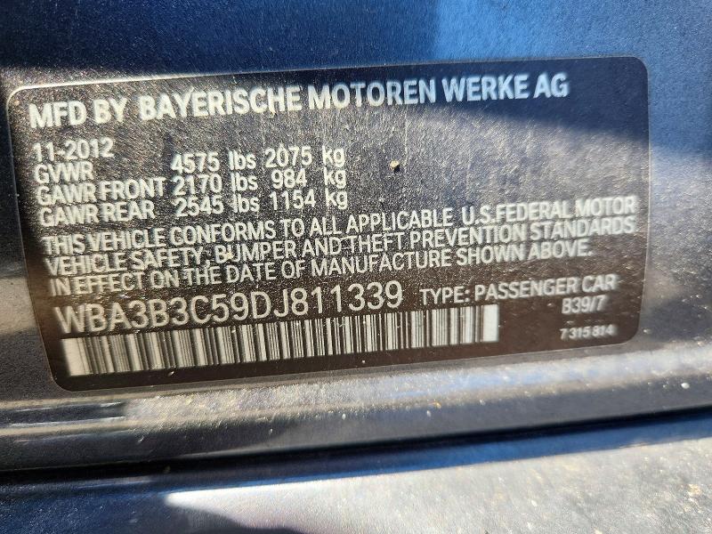 Aukcja sprzedaży 2013 Bmw 328, vin: WBA3B3C59DJ811339, numer aukcji: 63849046