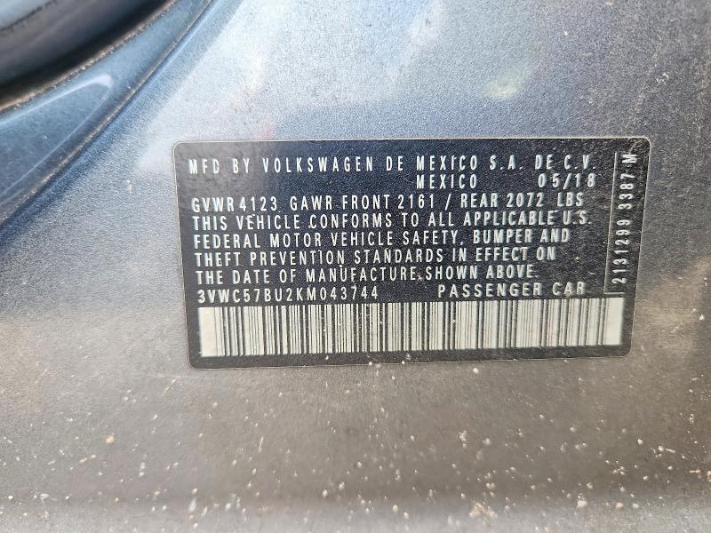 Продажа на аукционе авто 2019 Volkswagen Jetta, vin: 3VWC57BU2KM043744, номер лота: 65740406