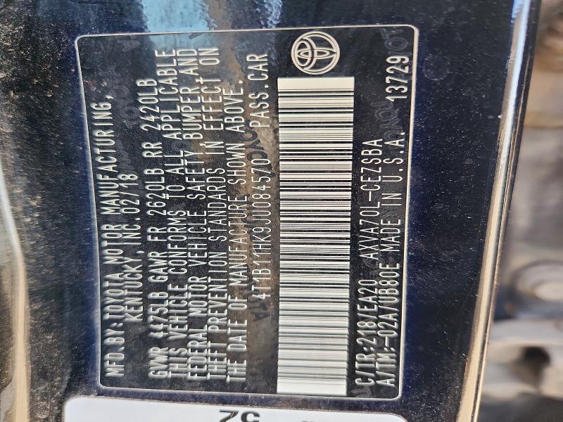 Aukcja sprzedaży 2018 Toyota Camry, vin: 4T1B11HK9JU084570, numer aukcji: 64228906