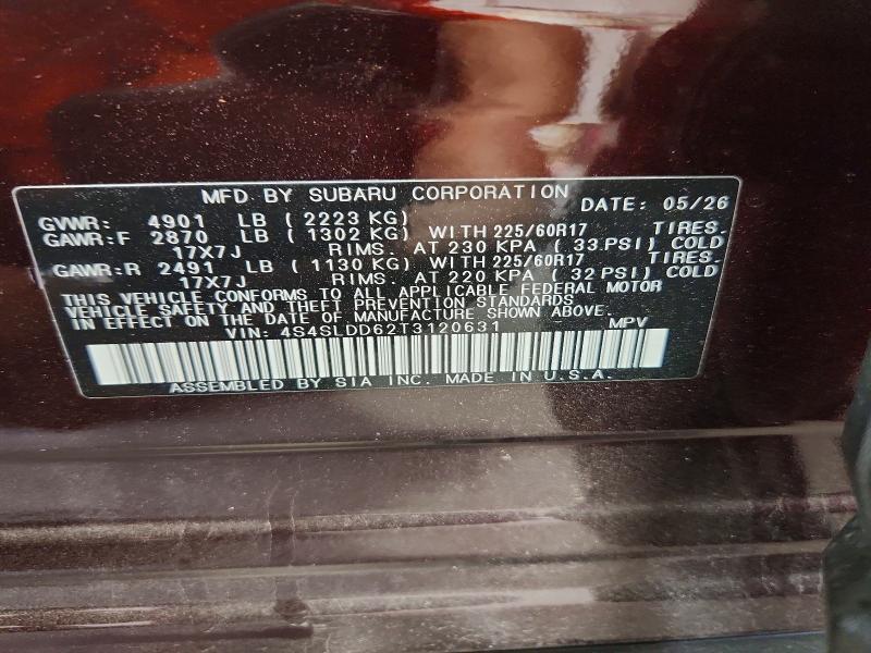 2026 Subaru Forester მანქანა იყიდება აუქციონზე, vin: 4S4SLDD62T3120631, აუქციონის ნომერი: 67345856
