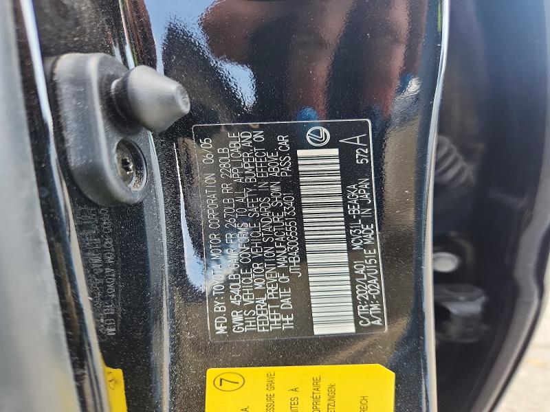 Продажа на аукционе авто 2005 Lexus Es, vin: JTHBA30G555133401, номер лота: 64464586