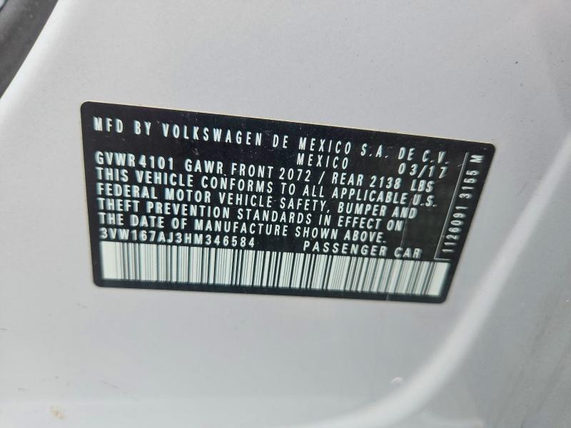 Продажа на аукционе авто 2017 Volkswagen Jetta, vin: 3VW167AJ3HM346584, номер лота: 64826196