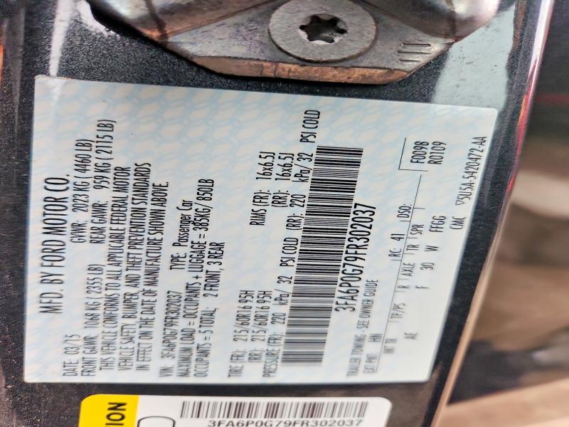 Aukcja sprzedaży 2015 Ford Fusion, vin: 3FA6P0G79FR302037, numer aukcji: 64639486