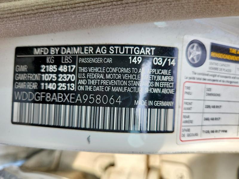 Auction sale of the 2014 Mercedes-benz C, vin: WDDGF8ABXEA958064, lot number: 64982196