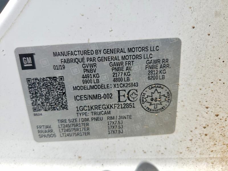 Продажа на аукционе авто 2019 Chevrolet Silverado, vin: 1GC1KREGXKF212851, номер лота: 64487886