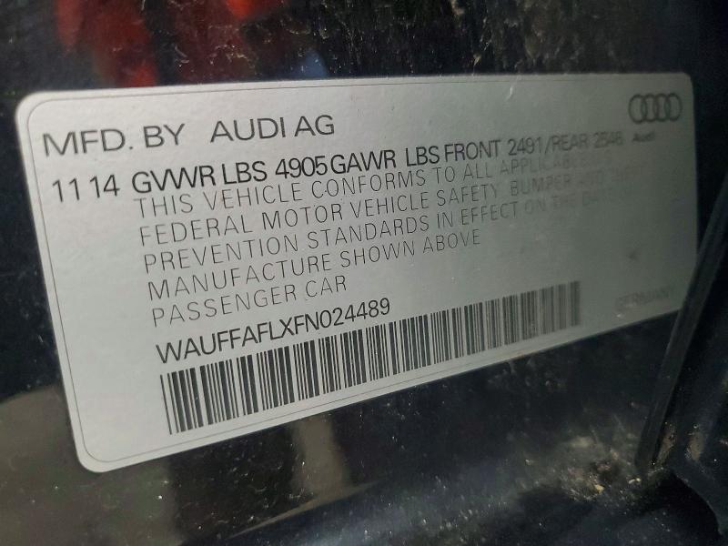 Auction sale of the 2015 Audi A4, vin: WAUFFAFLXFN024489, lot number: 66068086